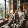Cozy Rainy Day Aesthetic of a Woman Reading a Book by the Window