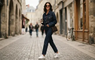 Dark Wash Raw Brut Denim Jackets and Matching Straight Leg Jeans