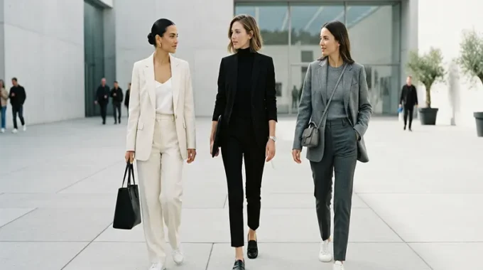 Minimalist Aesthetic Monochrome Suiting and Tailored Separates for Women